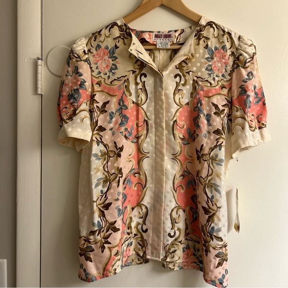 NWT Maggy London Vintage Silk Blouse - Picture 2 of 12